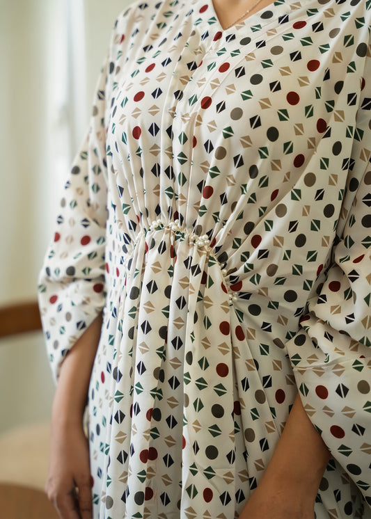 Ivory Print Kaftan