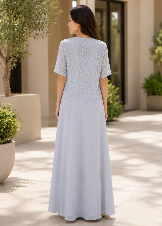 Mist Lace Overlay Maxi Dress