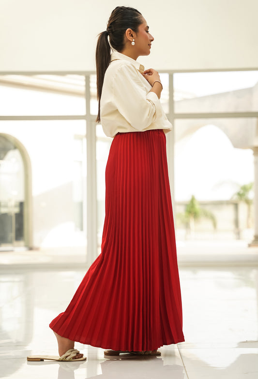 Crimson Pleat Trousers