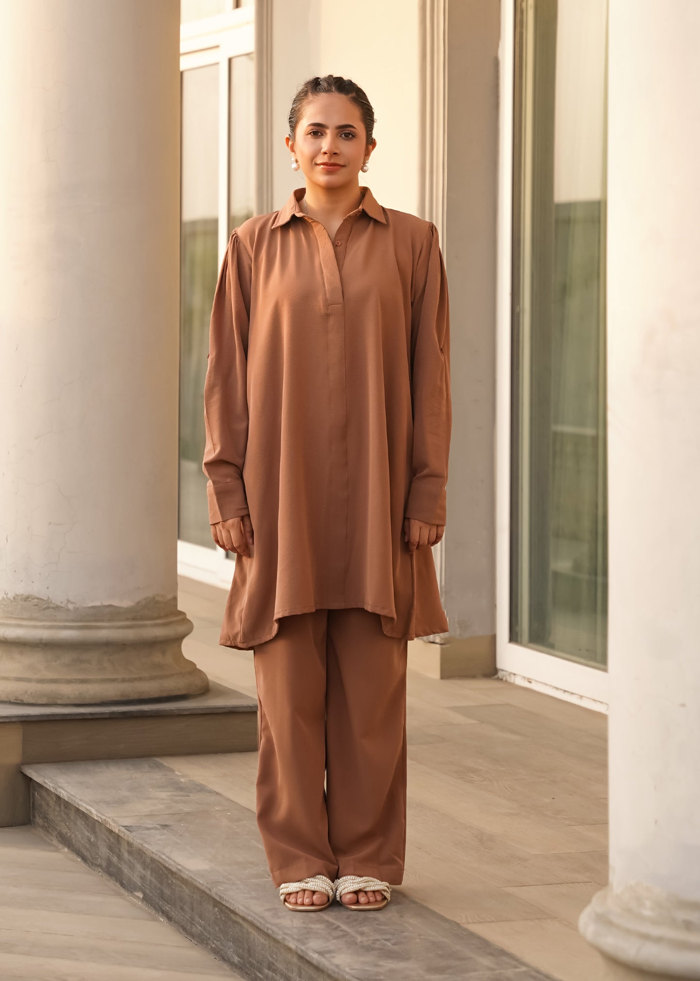 Terracotta Flow Tunic Set