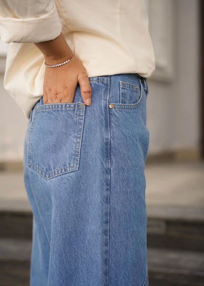 Blue Patchwork Jeans