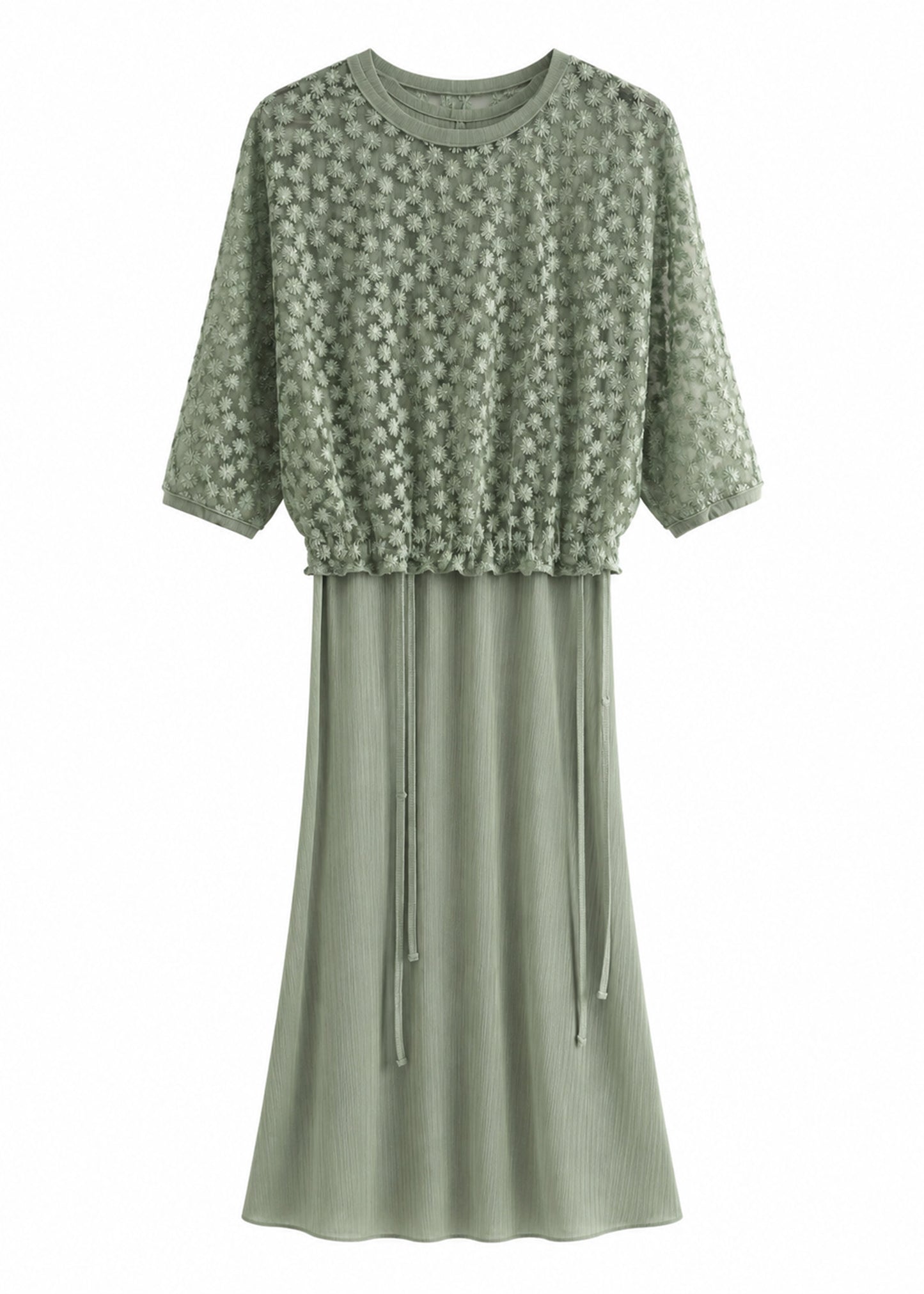 Mist Lace Overlay Maxi Dress
