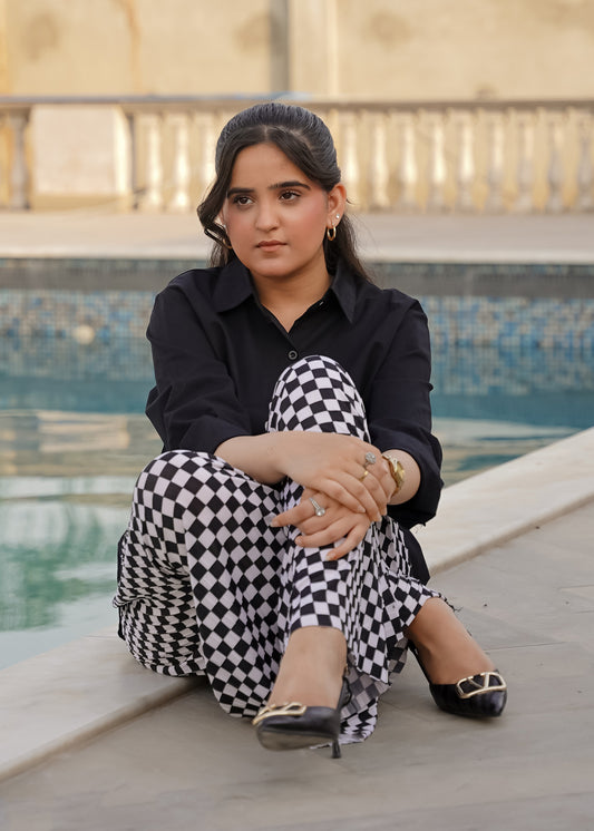 Monochrome Check Trousers