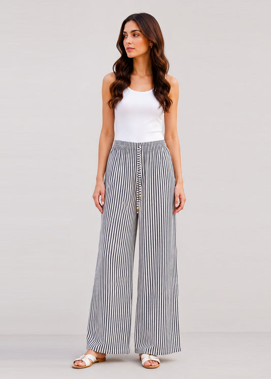 Pinstripe Flow Trousers